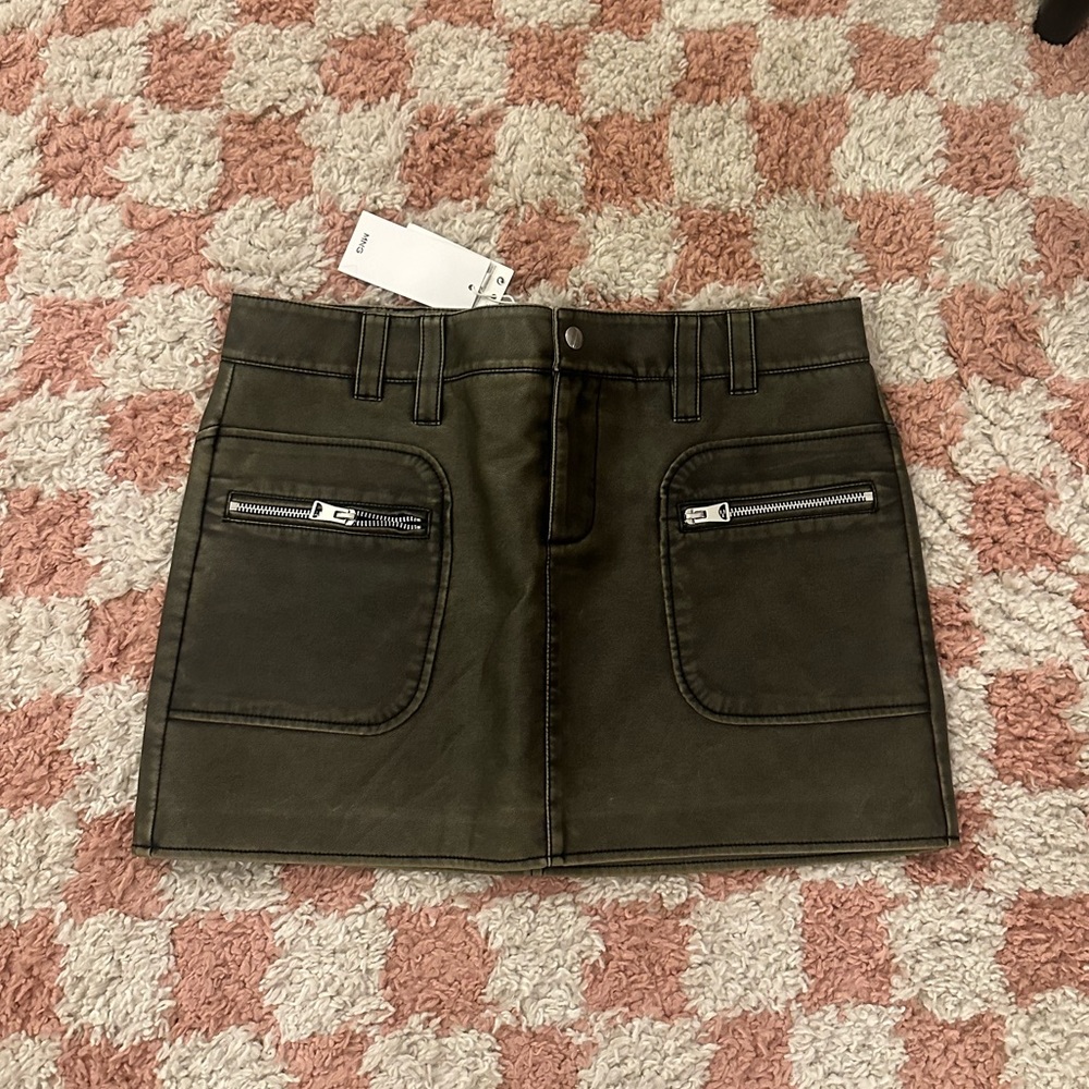 Mango faux-leather mini skirt - Medium